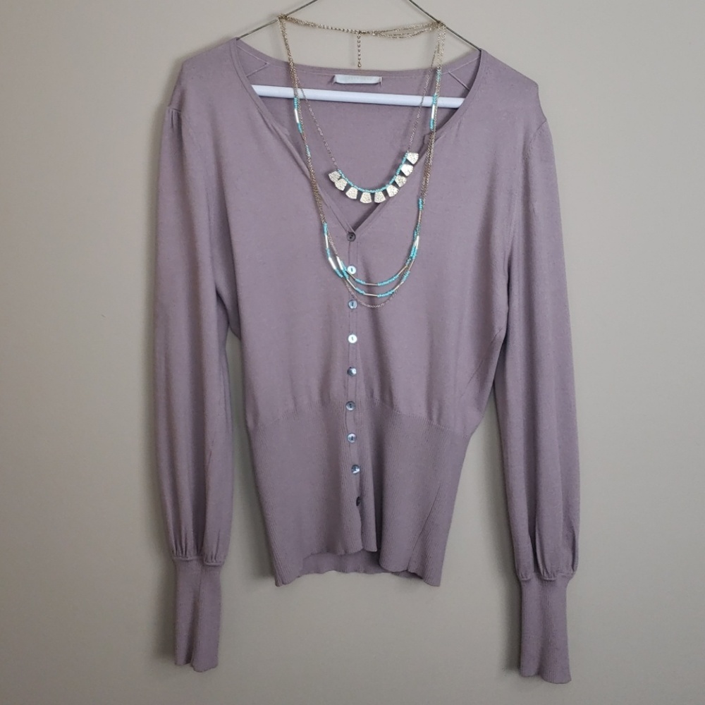 Badgley Mischka puff sleeve cardigan